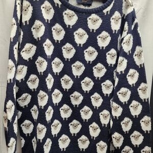 Heritage Navy Sheep Pattern Sweater